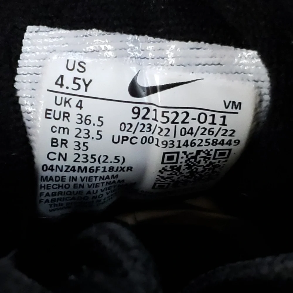 Nike‎ Air Max 97 GS Shoes Kids Youth SIze 4.5 Triple Black Running Sneakers